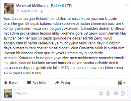 "Bakcell"in 4 rəqəmli FIRILDAĞI– 