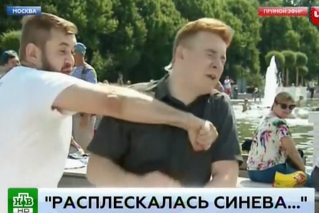 "Ukraynanı tutacağıq" dedi və NTV müxbirinə yumruq zərbəsi endirdi