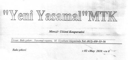 "Yeni Yasamal” MTK-nın sədri həbs olundu 