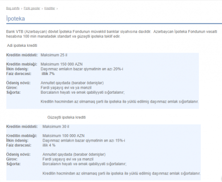 "Bank VTB (Azərbaycan)" ipoteka kreditində müştəriləri aldadır