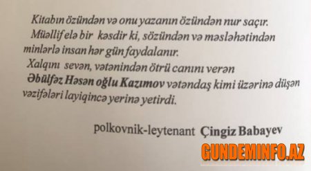 Erotik kitab yazan polkovnikin “Ön söz"çüsü də FHN polkovnikidir  -