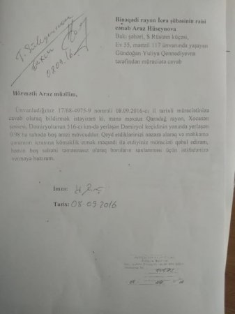 “Biləcəri Təmir-Quraşdırma” QTSC-nin boruların “Cənnət Park” MTK-ya verilir? 