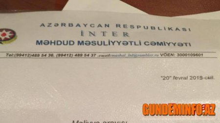 "İnter" MMC-nin dələduzluğu araşdırılır - 