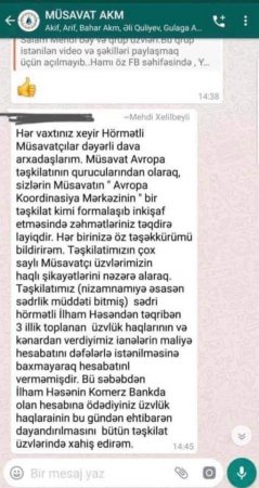 Müsavatçılar bir-birini saxtakar adlandırıb