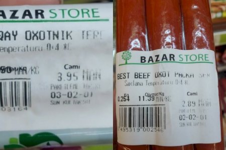 “Bazarstore”da 18 illik sosis və kolbasalar satılır: -