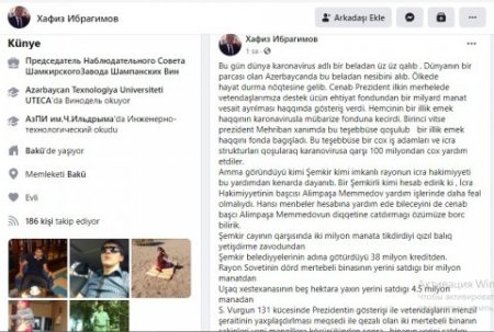 "Alimpaşa Məmmədov Prezidentin xeyirxah təşəbbüsünə niyə qoşulmur?" – 