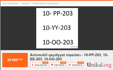 Əli Həsənovun nəvəsi avtomobil nömrələrini bu qiymətə satdı – 