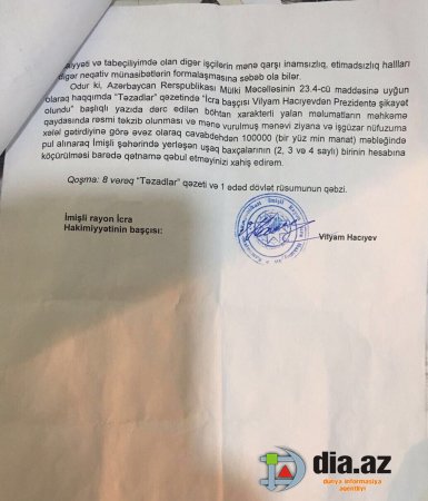  "Vilyam Hacıyev vəzifə verəcəyini vəd edib, 50 min manatımı aldı" -