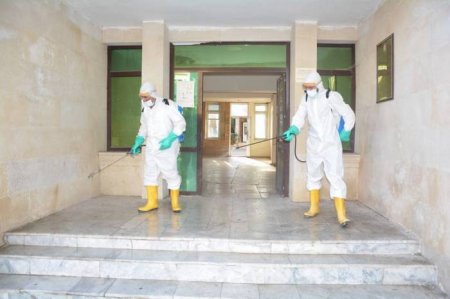 Tərtər rayonunda inzibati binalarda dezinfeksiya işləri davam etdirilir