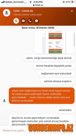 Limak şirkəti vətəndaşların bağlamalarını "itirir" -