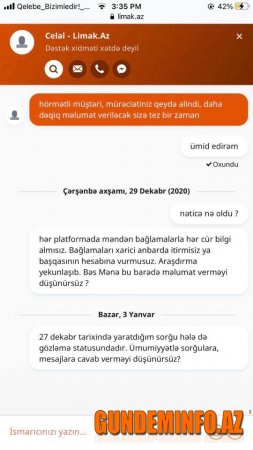 Limak şirkəti vətəndaşların bağlamalarını "itirir" -