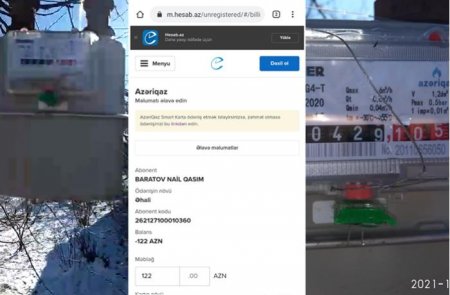 Sayğacı dəyişdirilən vətəndaşa 10 gün ərzində 122 manat qaz pulu yazılıb – 