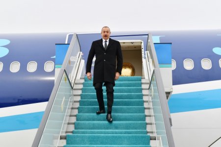 Azərbaycan Prezidentinin təyyarəsi Rize-Artvin hava limanına eniş edib