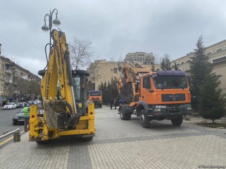 Bakının mərkəzində əvvəl ağacları çıxardılar, indi də obyekt tikirlər - 