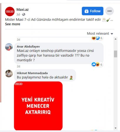 “Maxi.az”dan biabırçı reklam: etirazla qarşılandı - 