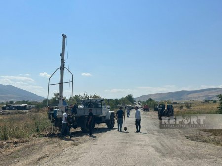 Ağdam-Xankəndi yoluna işıq çəkilir