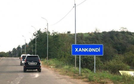 Xankəndidə azərbaycanca yol nişanı - 