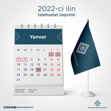 2022-ci ildə iş günü hesab edilməyən neçə istirahət günü var? -  