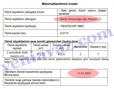 324 min vergi borcu var, özünə yeni villa tikir –