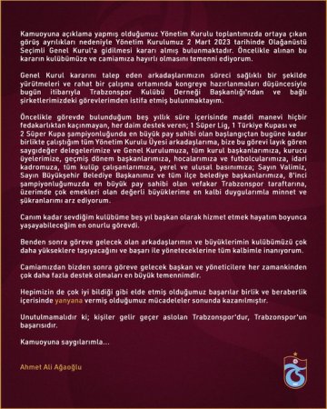 “Trabzonspor”un prezidenti istefa verdi